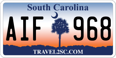 SC license plate AIF968