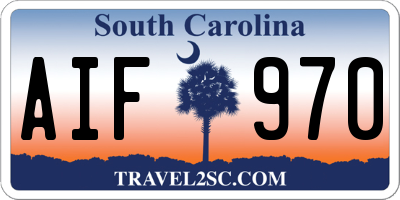SC license plate AIF970
