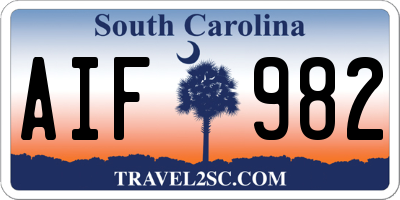 SC license plate AIF982