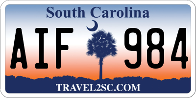 SC license plate AIF984