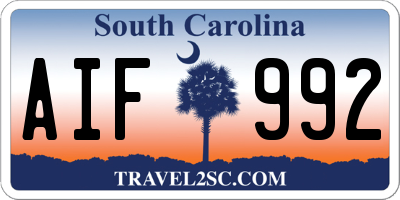 SC license plate AIF992