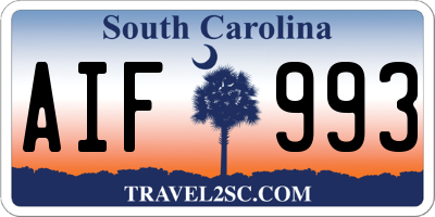 SC license plate AIF993