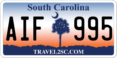 SC license plate AIF995