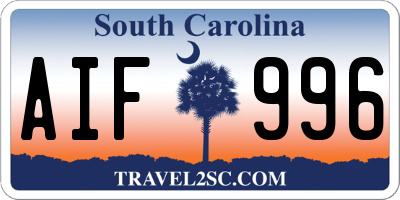 SC license plate AIF996