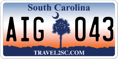 SC license plate AIG043