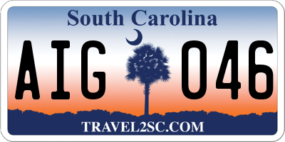 SC license plate AIG046