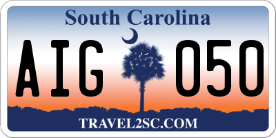 SC license plate AIG050