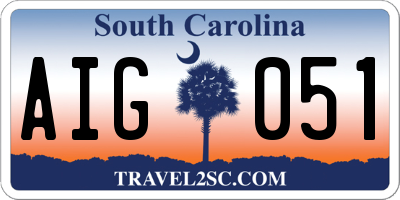 SC license plate AIG051