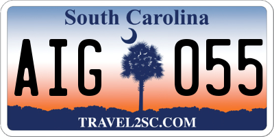 SC license plate AIG055
