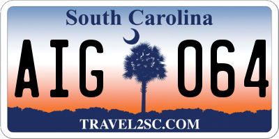 SC license plate AIG064