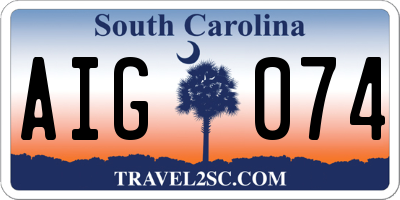 SC license plate AIG074