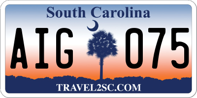 SC license plate AIG075