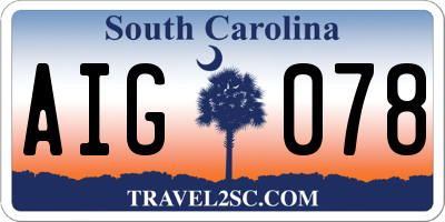 SC license plate AIG078