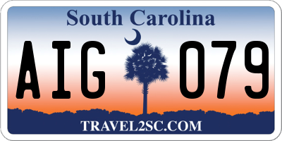 SC license plate AIG079