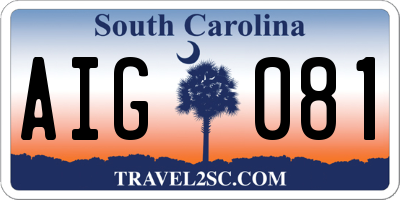 SC license plate AIG081