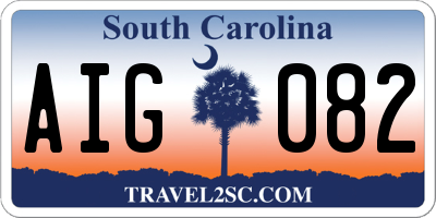 SC license plate AIG082