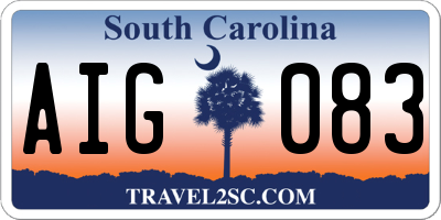 SC license plate AIG083