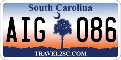 SC license plate AIG086