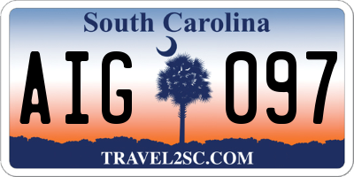 SC license plate AIG097