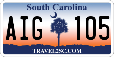 SC license plate AIG105