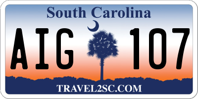 SC license plate AIG107
