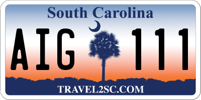 SC license plate AIG111