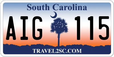 SC license plate AIG115