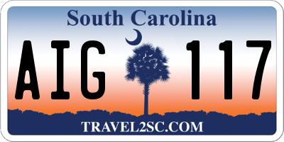 SC license plate AIG117