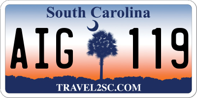 SC license plate AIG119