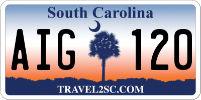 SC license plate AIG120