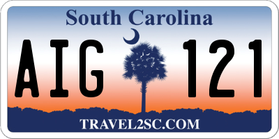 SC license plate AIG121