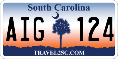SC license plate AIG124