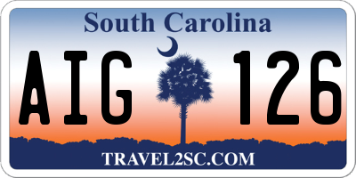 SC license plate AIG126