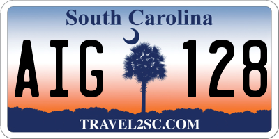 SC license plate AIG128