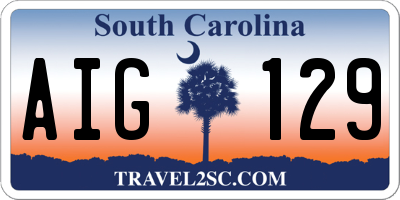 SC license plate AIG129