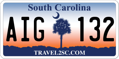 SC license plate AIG132