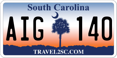 SC license plate AIG140
