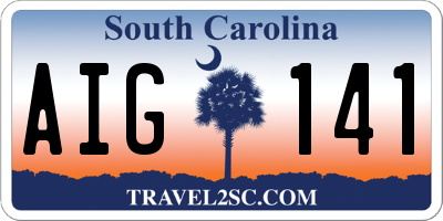 SC license plate AIG141