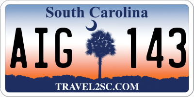SC license plate AIG143