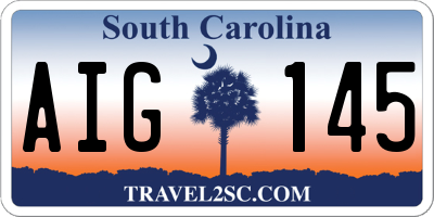 SC license plate AIG145
