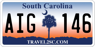 SC license plate AIG146