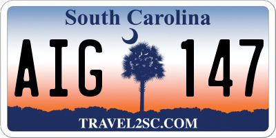 SC license plate AIG147