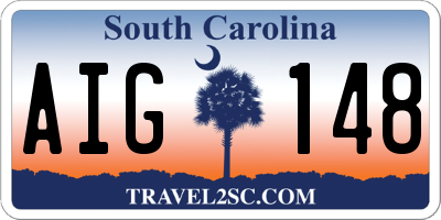 SC license plate AIG148