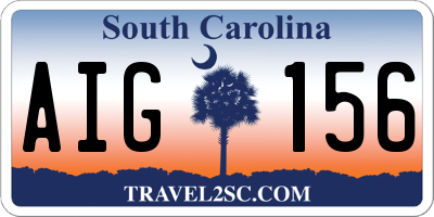 SC license plate AIG156