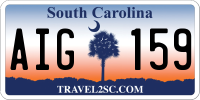 SC license plate AIG159