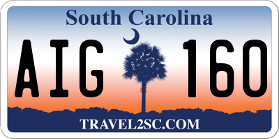 SC license plate AIG160