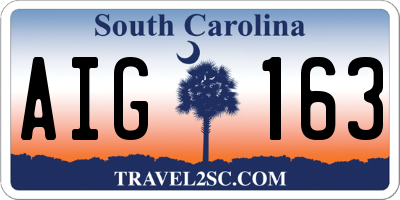 SC license plate AIG163