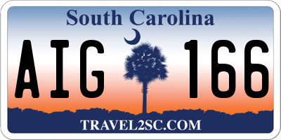 SC license plate AIG166