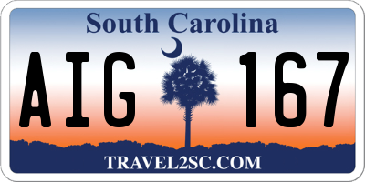 SC license plate AIG167