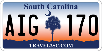 SC license plate AIG170